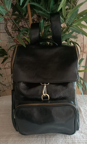 Men genuine leather - genuine, black